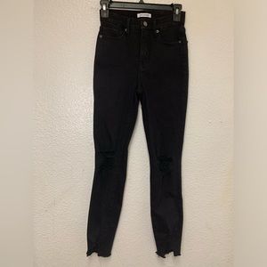 Good American Women's Size 0/25 High Waisted Distressed Skinny Jeans